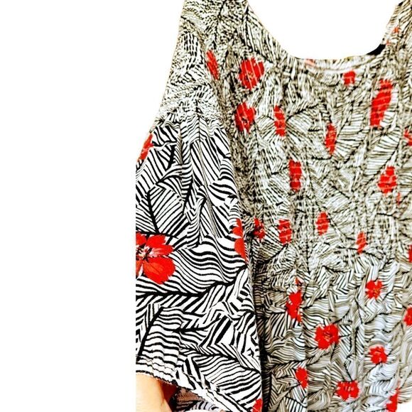J.JILL Plus Size Women's Boo-Hoo Floral Print 3/4 Sleeve Top New! - Picture 4 of 14
